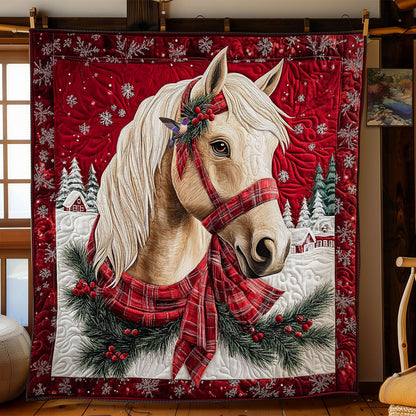 Christmas White Horse WY0512015CL Quilt