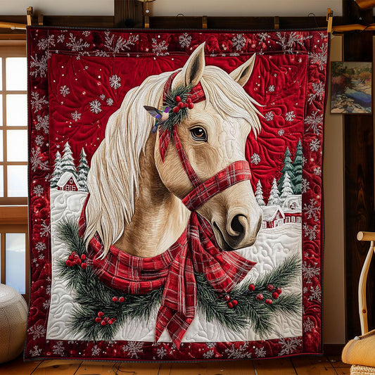 Christmas White Horse WY0512015CL Quilt