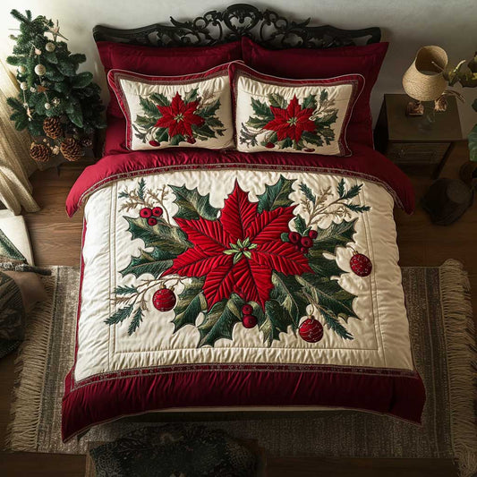 Poinsettia Season WN2803041CL Duvet Cover Set