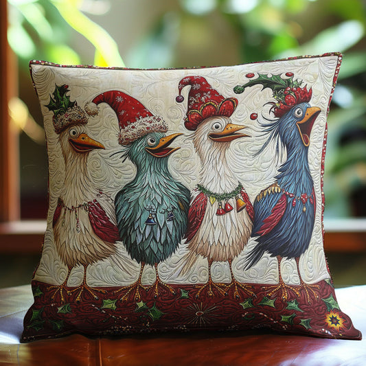 Funny Christmas Chicken WY1612103CL Quilt Pillow Case