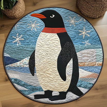 Penguin Peek WJ2507044CL Quilted Round Mat