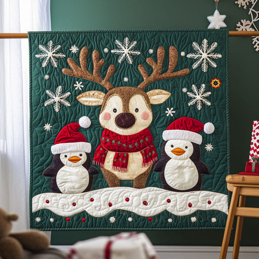 Christmas Reindeer And Penguin WJ2711012CL Quilt