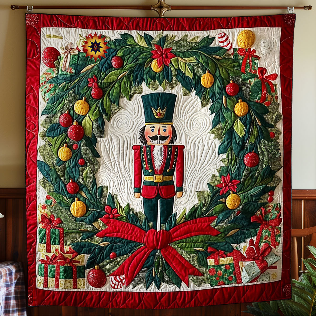 Christmas Wreath Nutcracker WY2711040CL Quilt