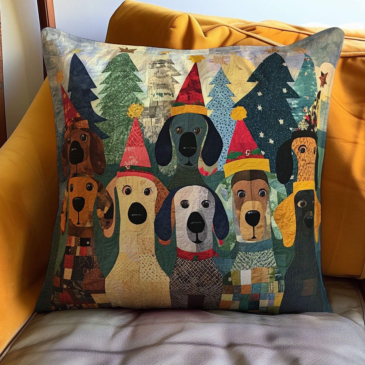 Christmas Dogs WM0508102CL Quilt Pillow Case