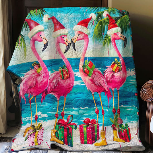 Flamingos And Christmas Gifts WO1008036CL Quilt