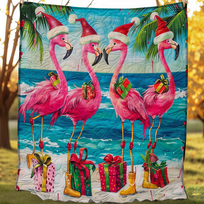 Flamingos And Christmas Gifts WO1008036CL Quilt
