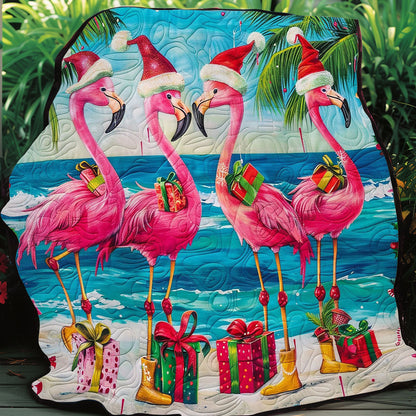 Flamingos And Christmas Gifts WO1008036CL Quilt