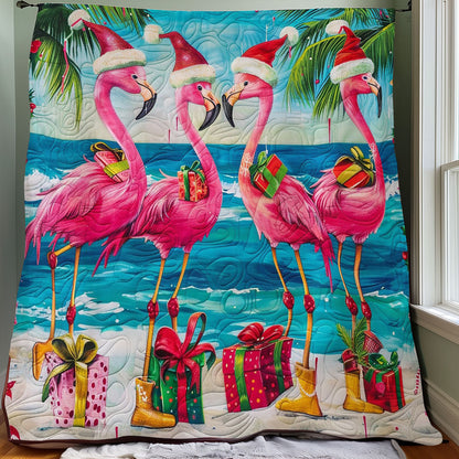 Flamingos And Christmas Gifts WO1008036CL Quilt