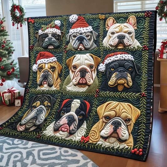 Bulldogs Love Christmas XR1308041CL Quilt