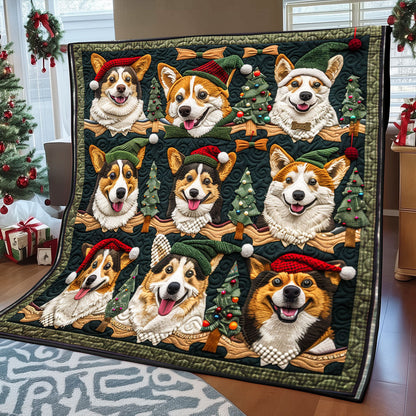 Corgi Christmas Elf XR1308032CL Quilt