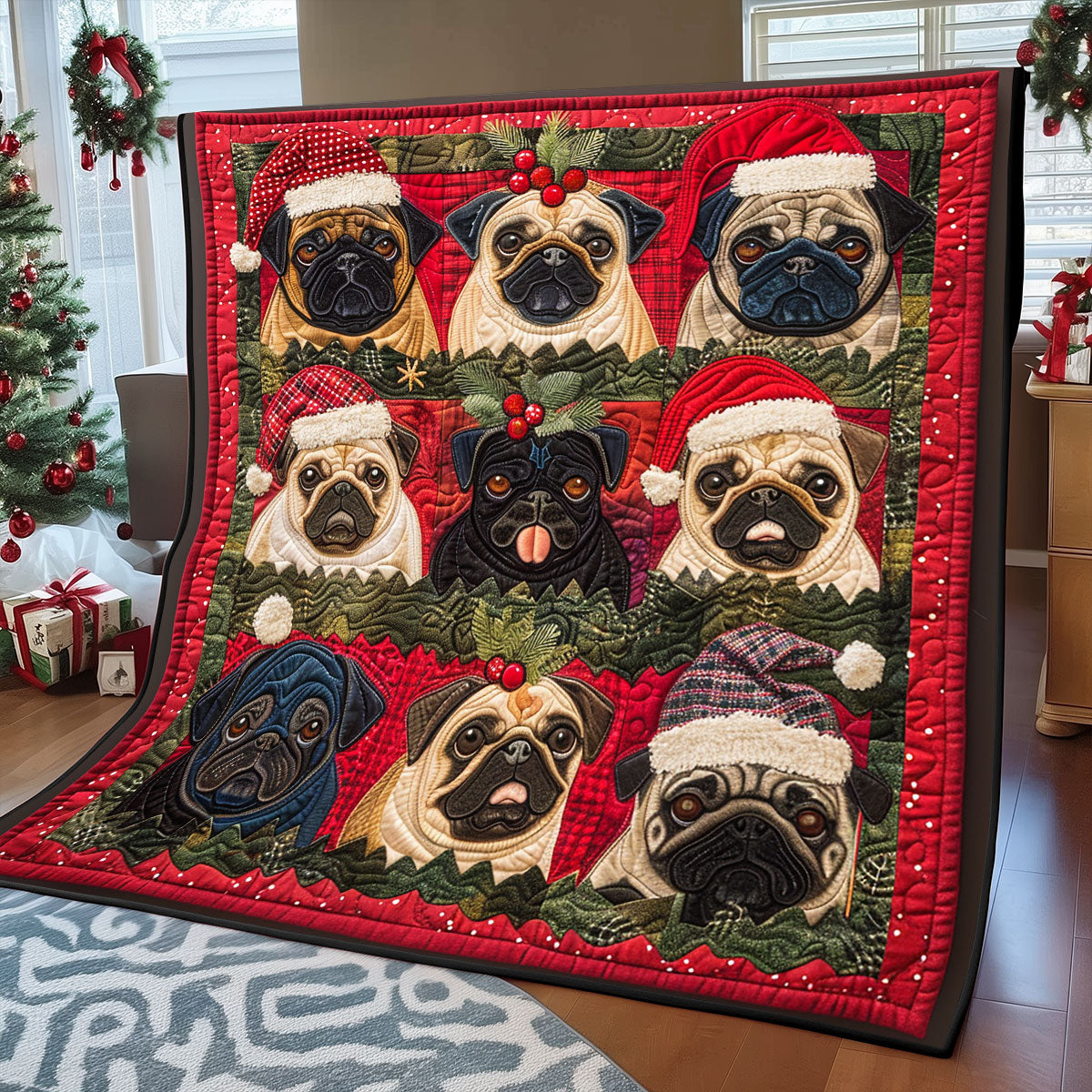 Cozy Canine Christmas XR1308013CL Quilt