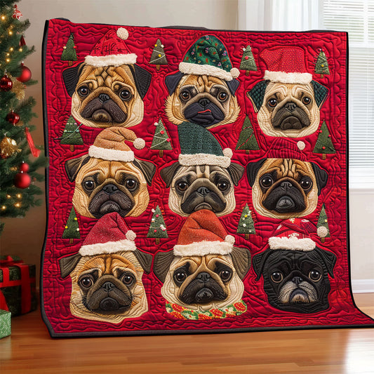 Christmas Tail Pug XR1308012CL Quilt