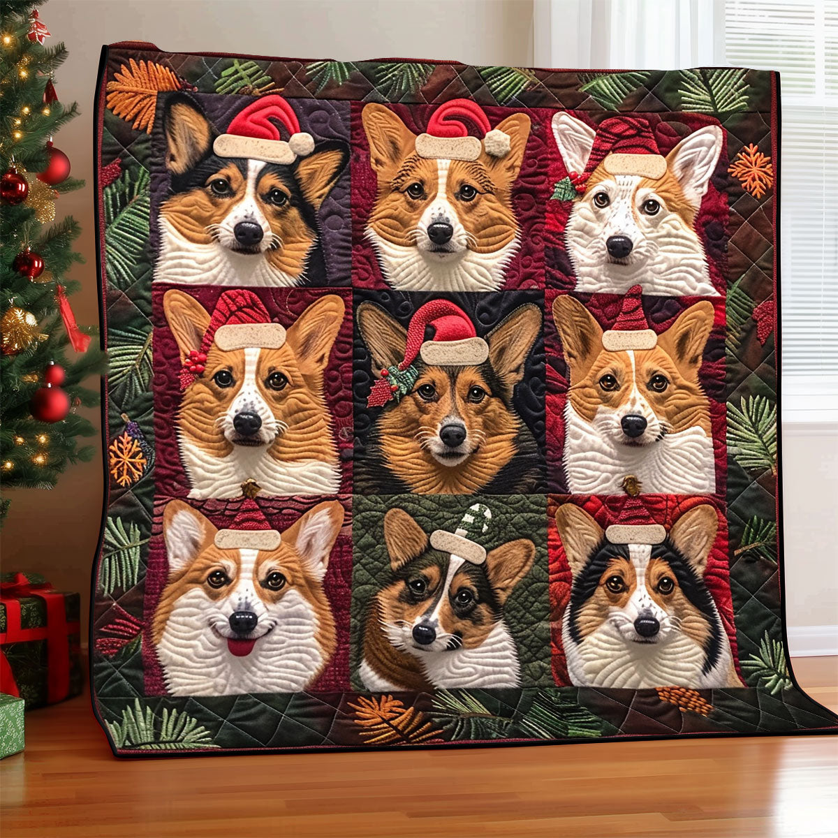 Corgi Christmas Tree XR1308027CL Quilt