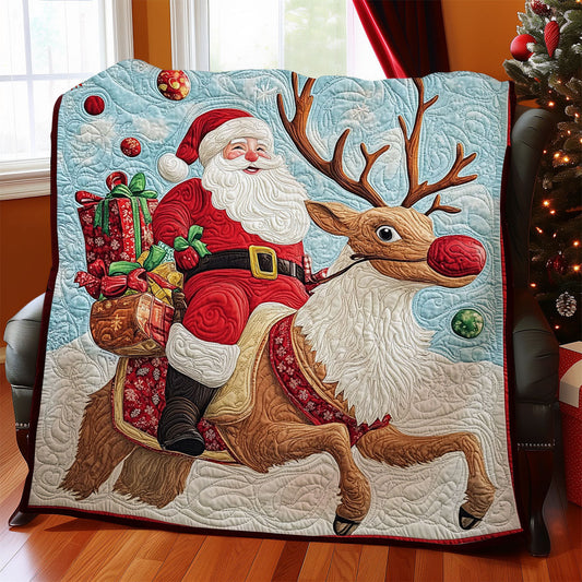 Santa Riding Reindeer WY1212021CL Quilt