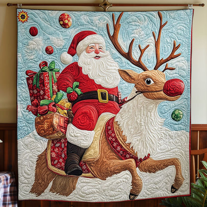 Santa Riding Reindeer WY1212021CL Quilt