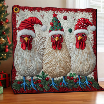 Santa White Chicken WY1212022CL Quilt