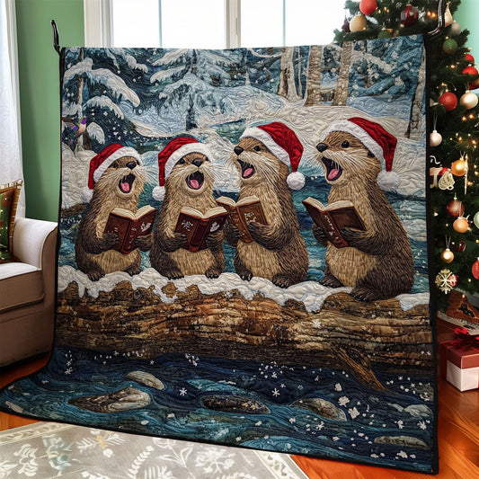 Singing Christmas Otters WY2311071CL Quilt