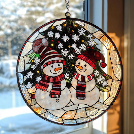 Snowman WJ2111045CL Stained Glass Suncatcher