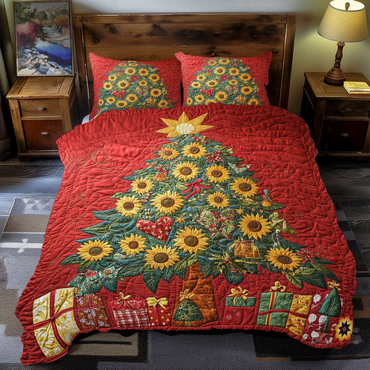 Sunflower Christmas Tree WY2211075CL Duvet Cover Set
