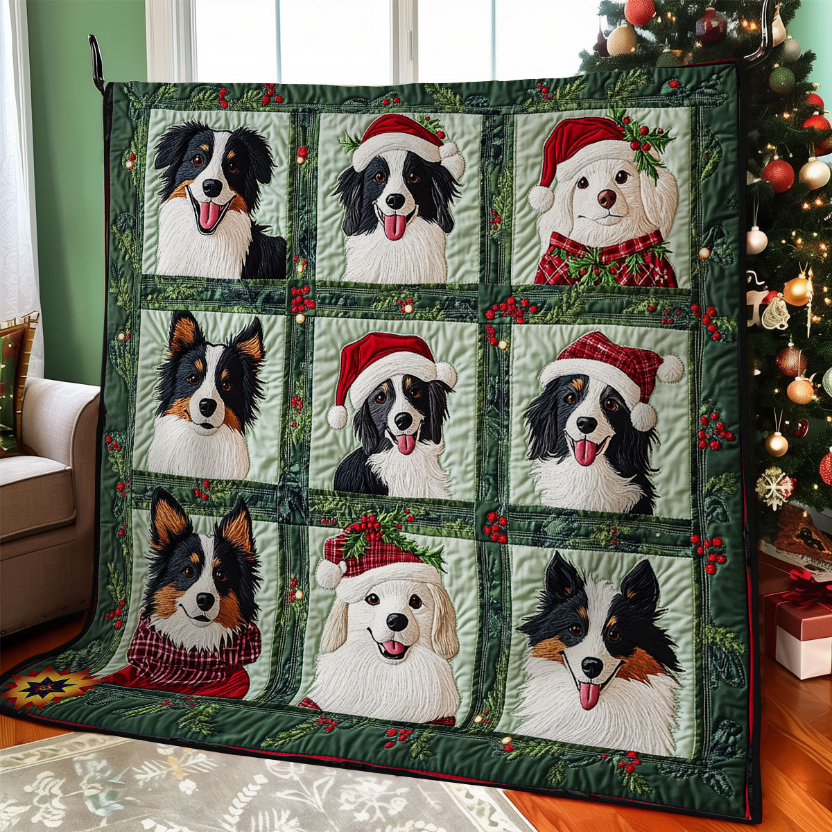 Christmas Of Border Collie WY2911019CL Quilt
