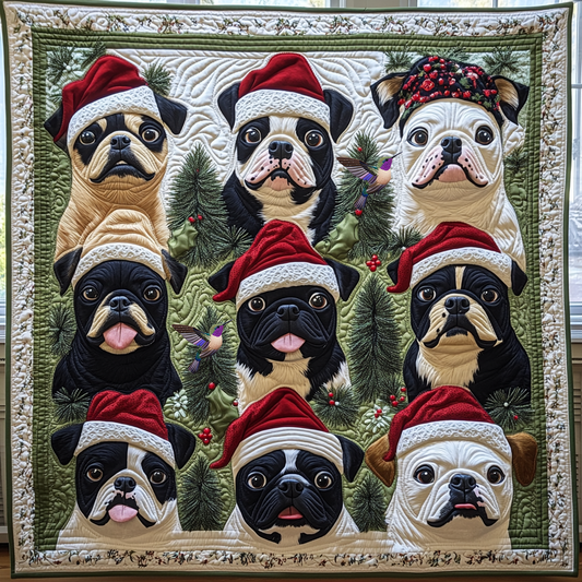 Boston Terrier Christmas XR0412003CL Quilt