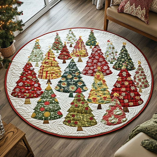 Christmas Tree Spark WN0707031CL Quilted Round Mat