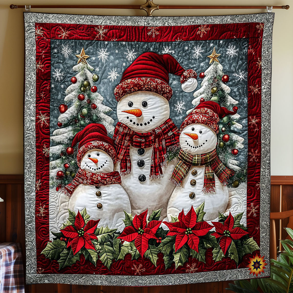 Santa Snowman WY2711045CL Quilt