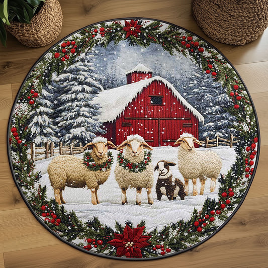 Sheep Bells WN2005034CL Quilted Round Mat