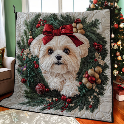 Christmas White Shih Tzu WY1911094CL Quilt