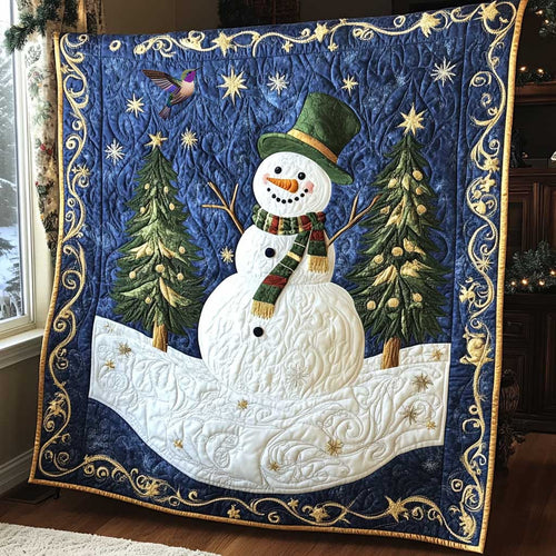 Joyful Navy Snowman WP0212020CL Quilt