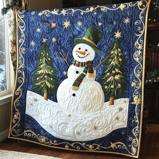 Joyful Navy Snowman WP0212020CL Quilt