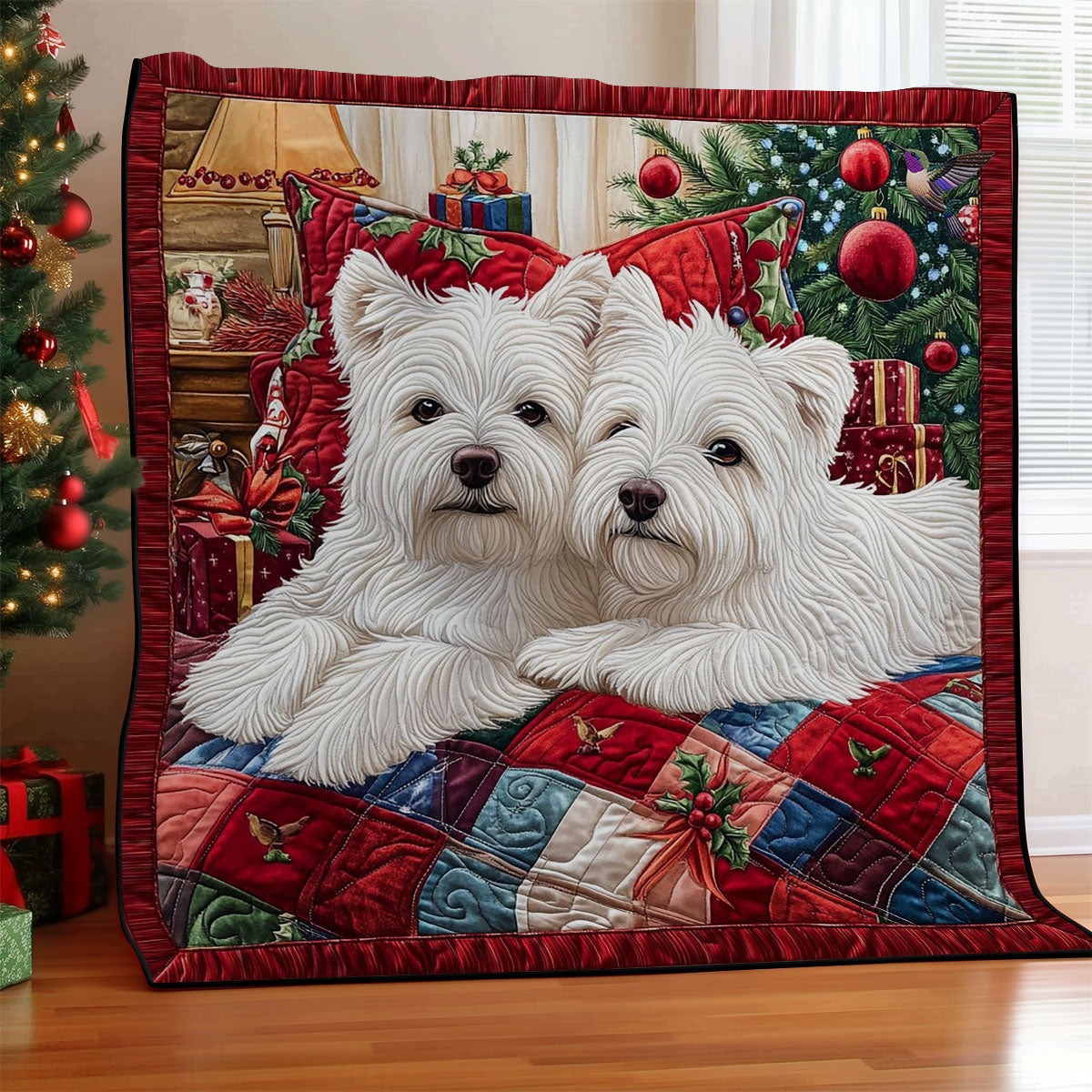 Christmas Couple Dog WY0412016CL Quilt