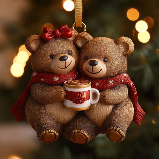 Hot Cocoa Bear Couple LT1710019CL Christmas Ornament