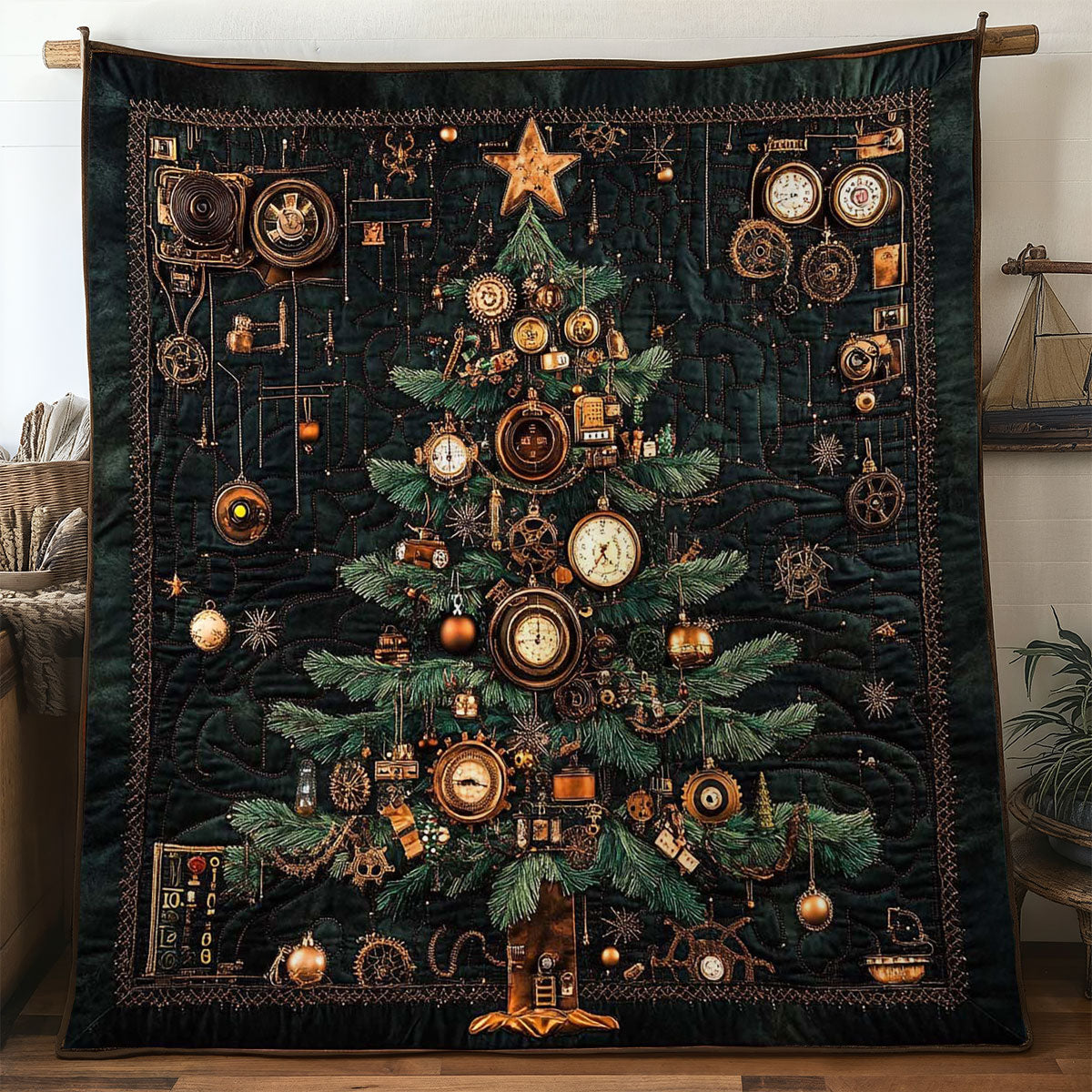 Steampunk Christmas Tree WN1005061CL Quilt