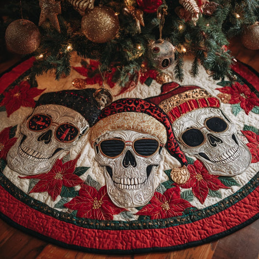 Christmas Skull XR1010006CL Quilted Christmas Tree Skirt