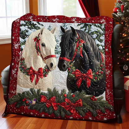 Christmas Couple Horse WY2511018CL Quilt