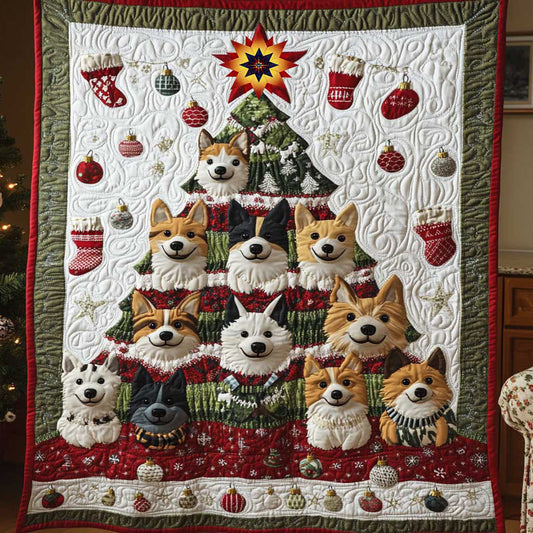 Snowy Dog Gathering WN2011116CL Quilt