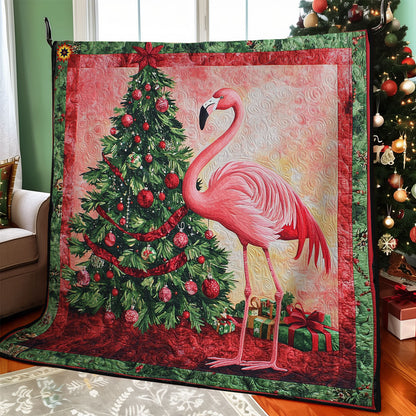 Christmas Tree Flamingo WY2111026CL Quilt