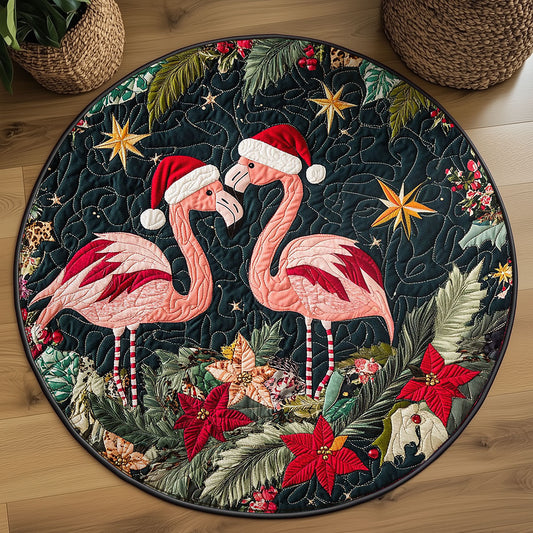 Flamingo Garland Groove WN1107018CL Quilted Round Mat