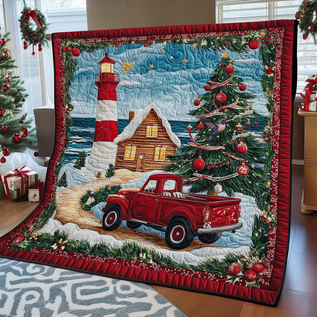 Christmas Lighthouse WY2511019CL Quilt