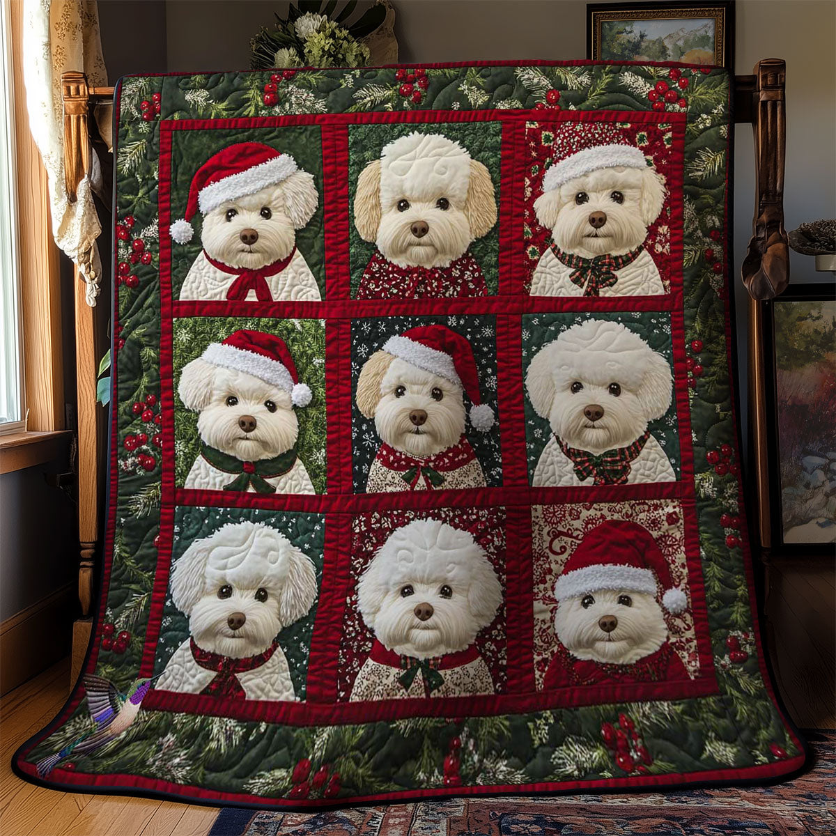 Merry Bichon Frise WN0512014CL Quilt