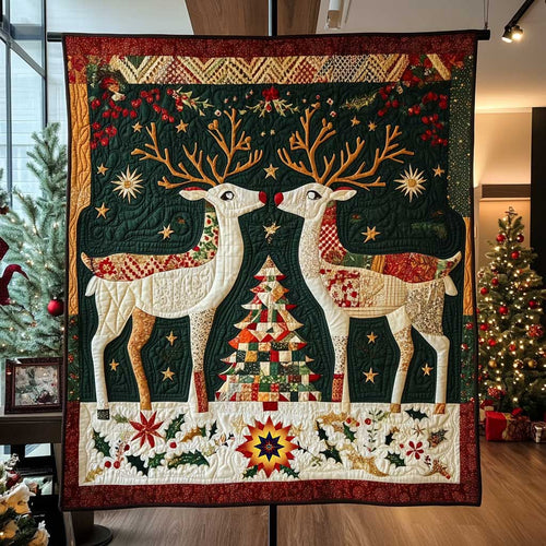 Artists Reindeer Patchwork WP1511029CL Quilt