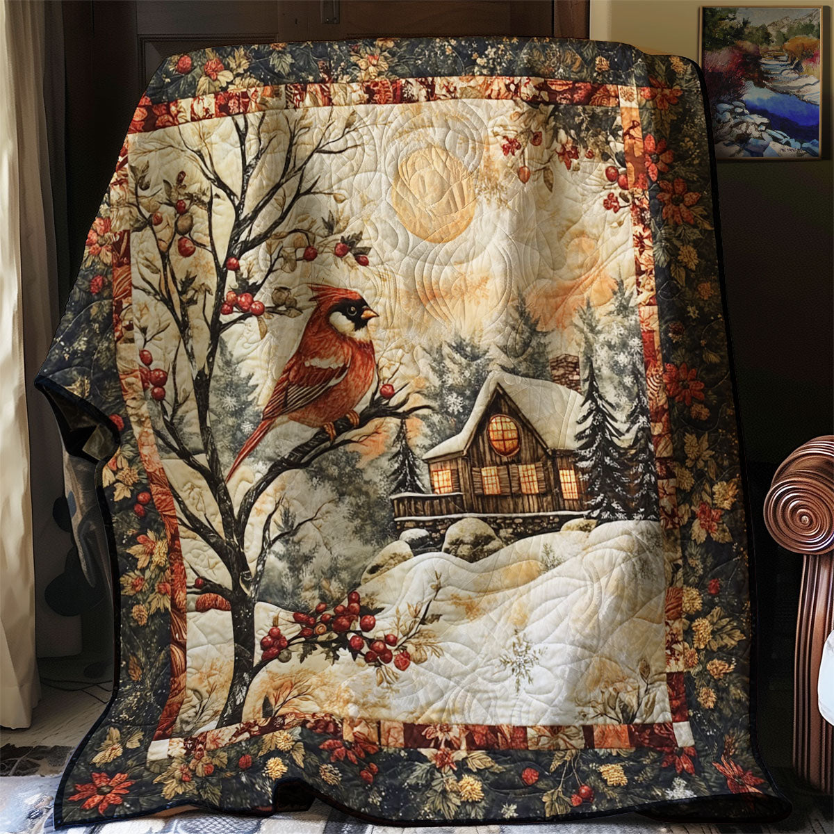 Moonlit Cardinal WJ0201011CL Quilt