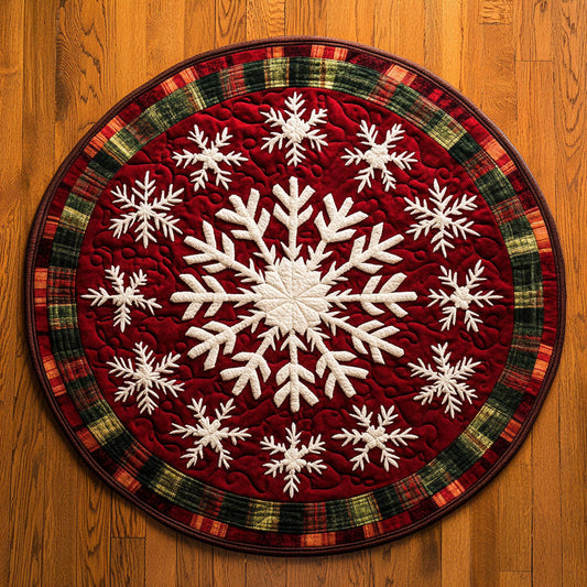 Snowflake Whispers WN1107074CL Quilted Round Mat