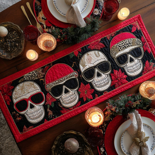 Cheetah Skull In Christmas XR0910047CL Quilted Table Runner