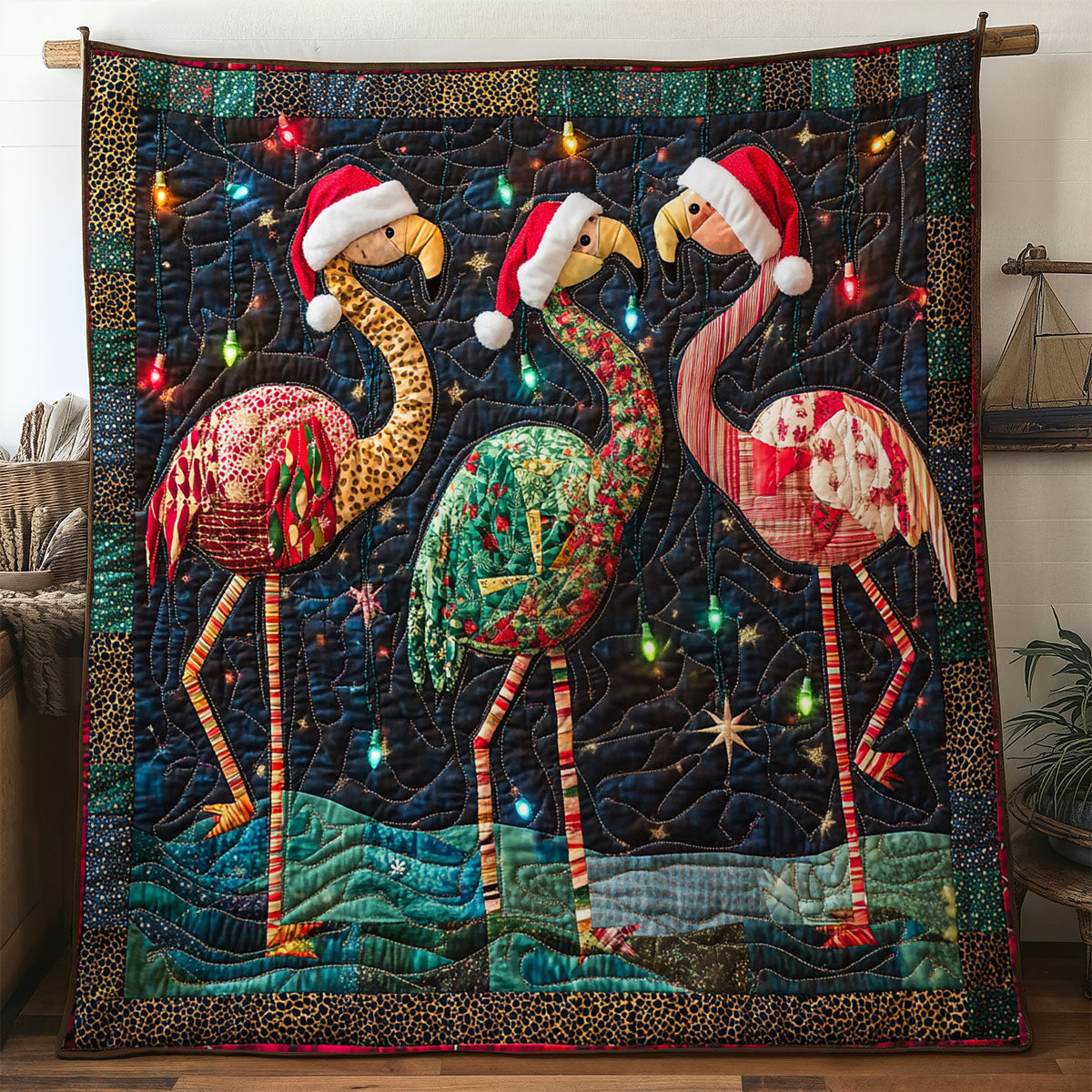 Merry Flamingo Nights WN1107039CL Quilt