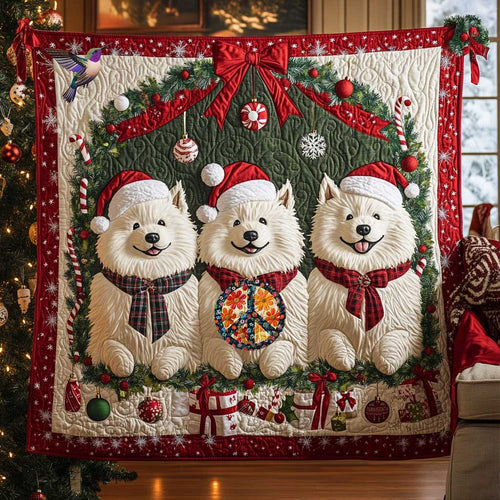 Christmas Samoyed Trio WN2811079CL Quilt