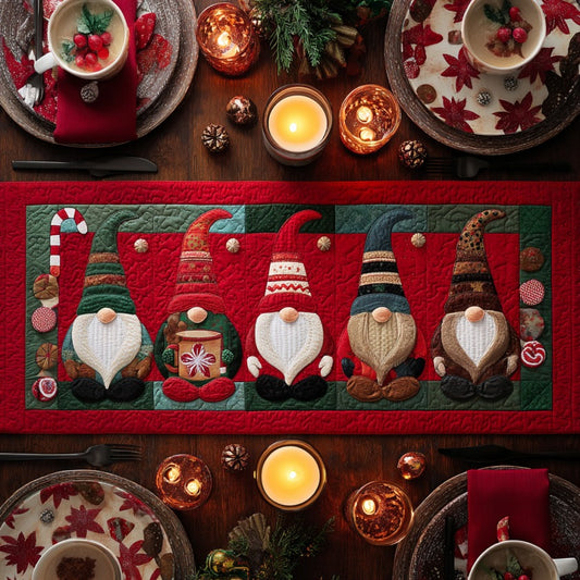 Christmas Gnomes XR0910060CL Quilted Table Runner