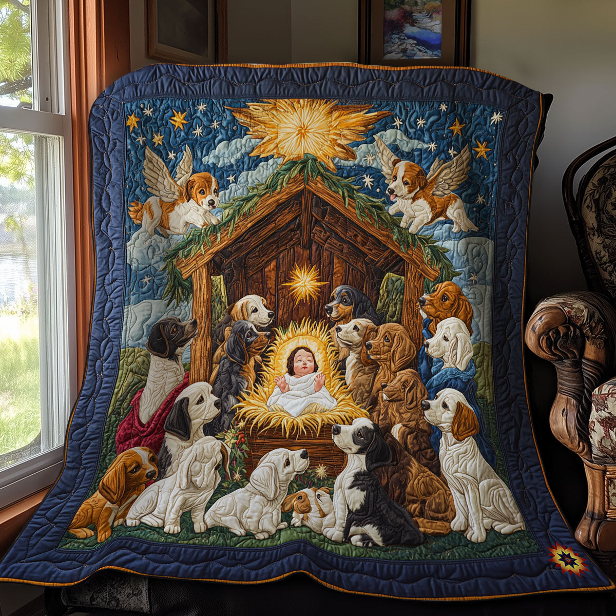 Christmas Dog Angel WY1911095CL Quilt