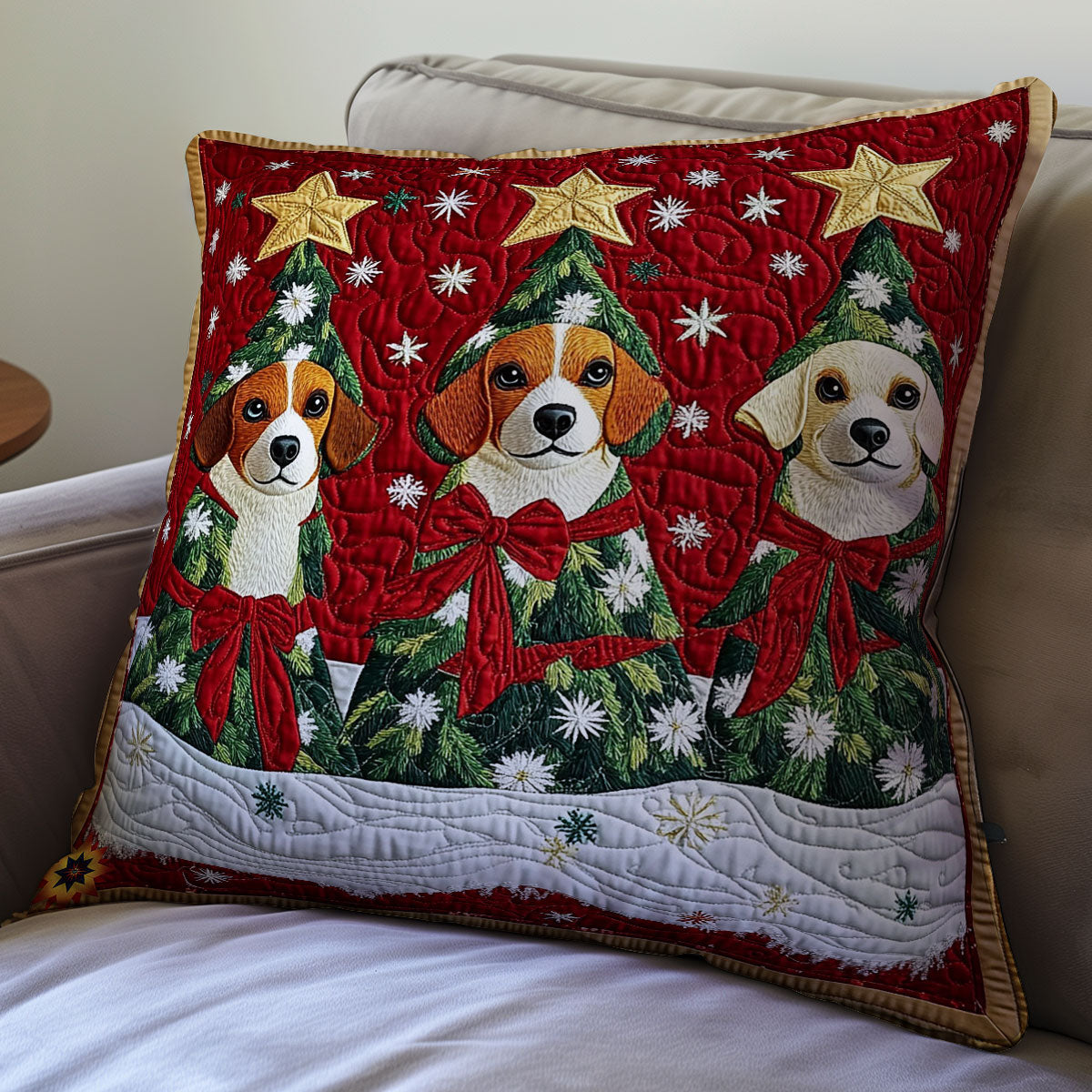 Dog Christmas Tree WY2911054CL Quilt Pillow Case